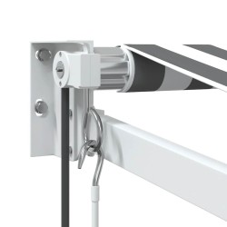 Auvent rétractable anthracite et blanc 3,5x2,5m tissu/aluminium 510509510509