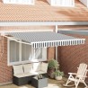 Auvent rétractable anthracite/blanc 3x2,5 m tissu et aluminium 510510510510
