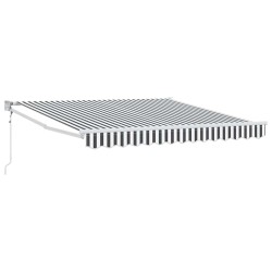 Auvent rétractable anthracite/blanc 3x2,5 m tissu et aluminium 510510510510
