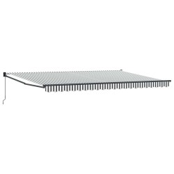 Auvent rétractable anthracite et blanc 5x3 m tissu et aluminium 510511510511