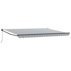Auvent rétractable anthracite et blanc 4,5x3 m tissu/aluminium 510512510512