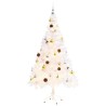 Arbre de Noël artificiel pré-éclairé avec boules blanc 150 cm 510513510513