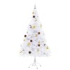 Arbre de Noël artificiel pré-éclairé avec boules blanc 150 cm 510513510513