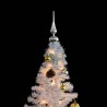 Arbre de Noël artificiel pré-éclairé avec boules blanc 150 cm 510513510513