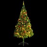 Arbre de Noël artificiel pré-éclairé avec boules vert 210 cm 510514510514