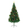 Arbre de Noël artificiel pré-éclairé avec boules vert 210 cm 510514510514