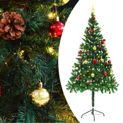 Arbre de Noël artificiel pré-éclairé avec boules vert 180 cm 510515510515