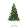 Arbre de Noël artificiel pré-éclairé avec boules vert 180 cm 510515510515
