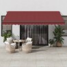Auvent manuel rétractable avec LED bordeaux 450x350 cm 510516510516