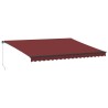 Auvent manuel rétractable avec LED bordeaux 450x350 cm 510516510516
