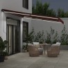 Auvent manuel rétractable avec LED bordeaux 450x350 cm 510516510516