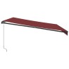 Auvent manuel rétractable avec LED bordeaux 450x350 cm 510516510516