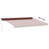 Auvent manuel rétractable avec LED bordeaux 450x350 cm 510516510516