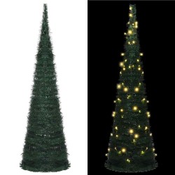 Sapin de Noël artificiel pré-éclairé avec guirlandes vert 210cm 510520510520