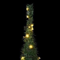 Sapin de Noël artificiel pré-éclairé avec guirlandes vert 210cm 510520510520