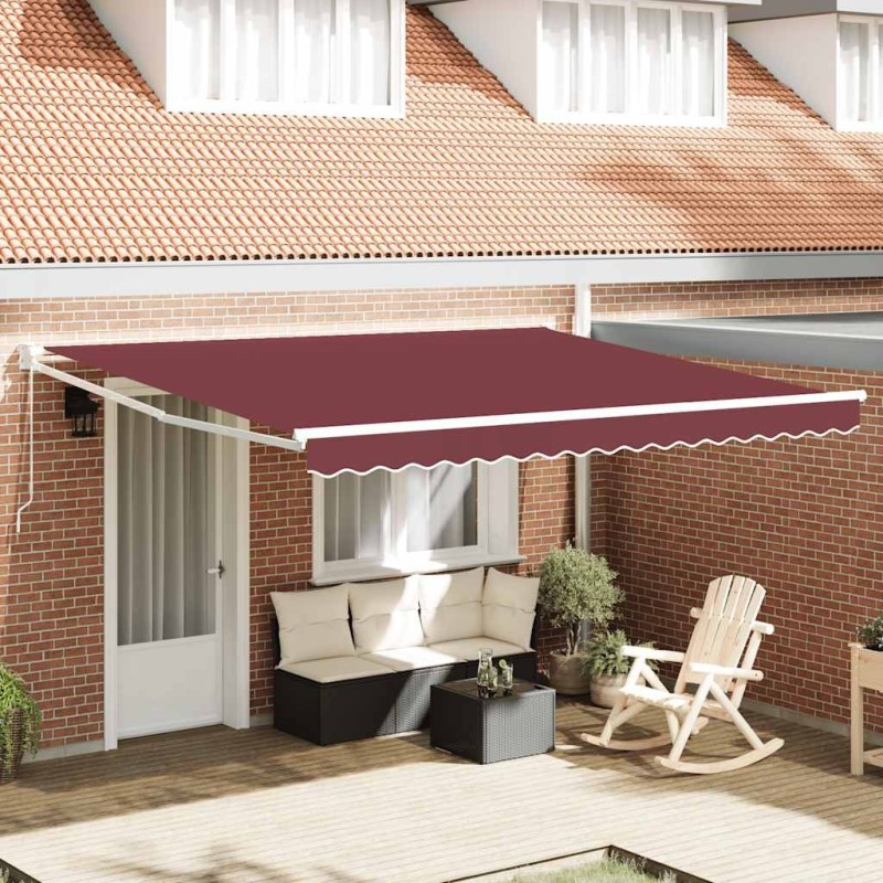 Auvent manuel rétractable bordeaux 400x300 cm 510521510521