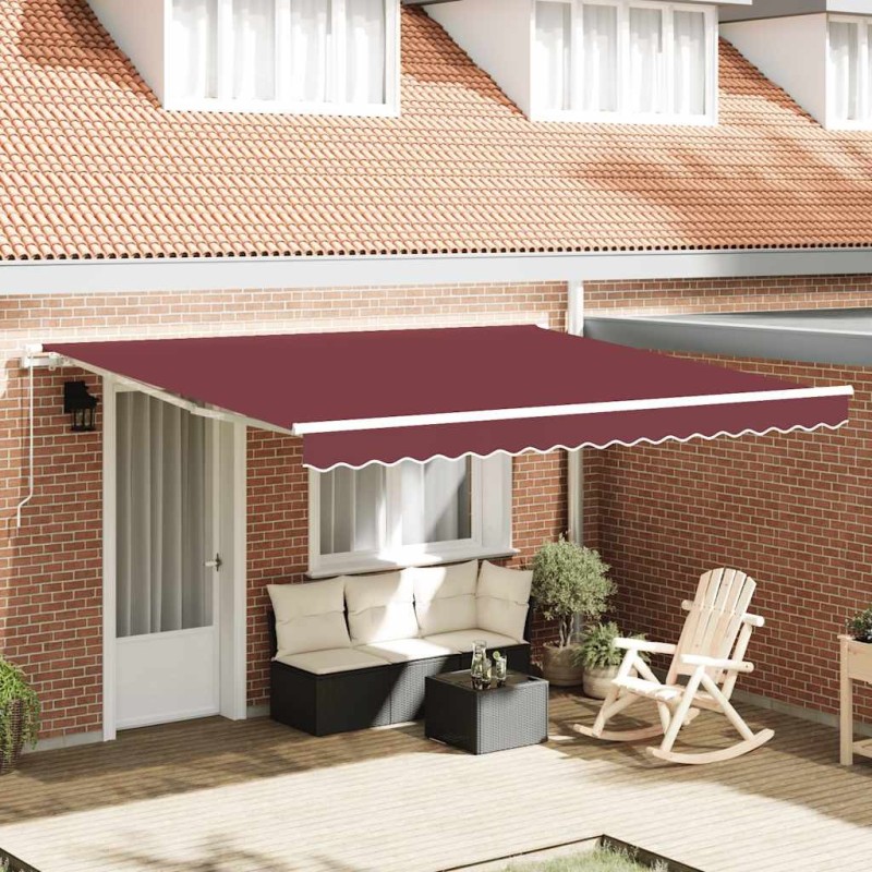 Auvent manuel rétractable bordeaux 400x300 cm 510523510523
