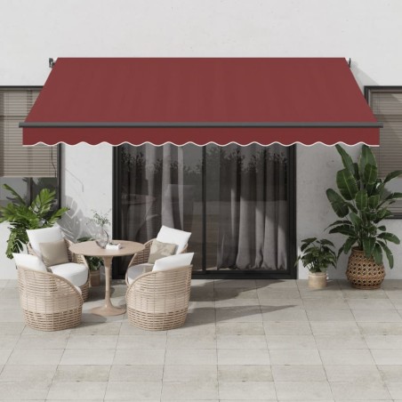 Auvent rétractable automatique bordeaux 400x350 cm 510526510526