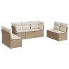Salon de jardin avec coussins 7 pcs beige résine tressée 510531510531