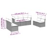 Salon de jardin avec coussins 7 pcs gris clair résine tressée 510532510532