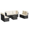 Salon de jardin 8 pcs avec coussins noir résine tressée 510533510533