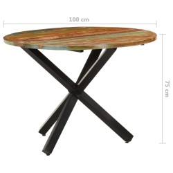 Table à dîner ronde 100x100x75 cm Bois de récupération massif 510539510539