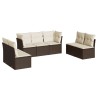 Salon de jardin avec coussins 7 pcs marron résine tressée 510540510540