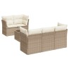 Salon de jardin avec coussins 6 pcs beige résine tressée 510545510545