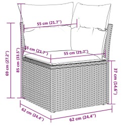 Salon de jardin avec coussins 6 pcs beige résine tressée 510545510545