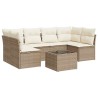 Salon de jardin avec coussins 7 pcs beige résine tressée 510546510546