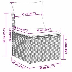 Salon de jardin avec coussins 7 pcs beige résine tressée 510546510546
