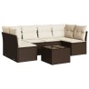 Salon de jardin avec coussins 7 pcs marron résine tressée 510548510548