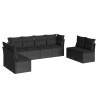 Salon de jardin 8 pcs avec coussins noir résine tressée 510549510549