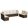 Salon de jardin 8 pcs avec coussins marron résine tressée 510553510553