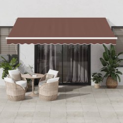 Auvent manuel rétractable marron 400x350 cm 510555510555