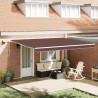 Auvent manuel rétractable avec LED marron 450x300 cm 510556510556