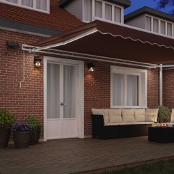 Auvent manuel rétractable avec LED marron 500x300 cm 510567510567