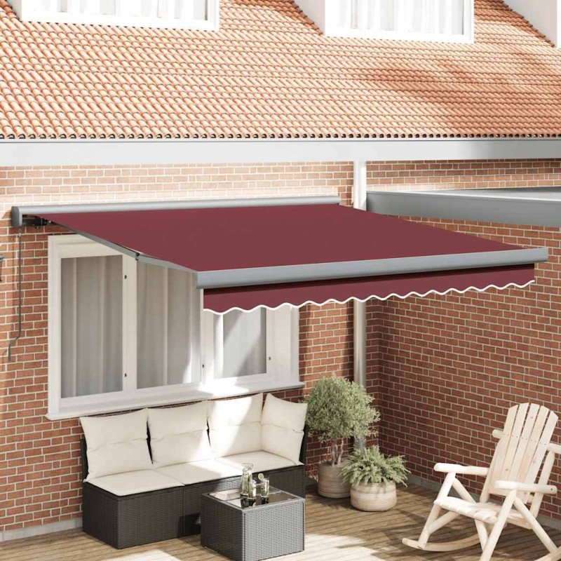 Auvent manuel rétractable bordeaux 300x250 cm 510569510569