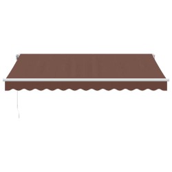 Auvent manuel rétractable avec LED marron 350x250 cm 510570510570