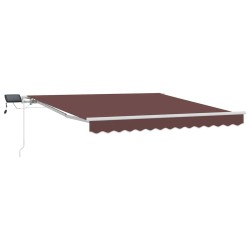 Auvent manuel rétractable avec LED marron 300x250 cm 510572510572