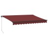 Auvent manuel rétractable avec LED bordeaux 350x250 cm 510573510573