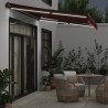 Auvent manuel rétractable avec LED bordeaux 350x250 cm 510573510573