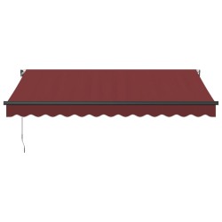 Auvent manuel rétractable avec LED bordeaux 350x250 cm 510573510573