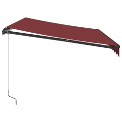 Auvent manuel rétractable avec LED bordeaux 350x250 cm 510573510573