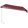 Auvent manuel rétractable avec LED bordeaux 350x250 cm 510573510573
