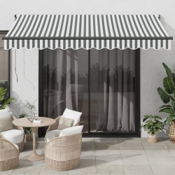 Auvent rétractable anthracite et blanc 3,5x2,5m tissu/aluminium 510583510583