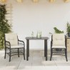 Ensemble de bistro 3 pcs avec coussins noir résine tressée 510588510588