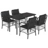 Ensemble à manger de jardin coussins 5pcs Noir Résine tressée 510596510596