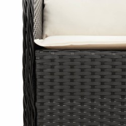 Ensemble à manger de jardin coussins 5pcs Noir Résine tressée 510597510597