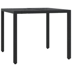 Ensemble à manger de jardin coussins 5pcs Noir Résine tressée 510604510604